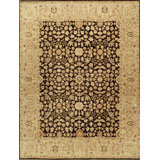 Hand Knotted Wool Oriental Area Rug in Beige/Black/Brown