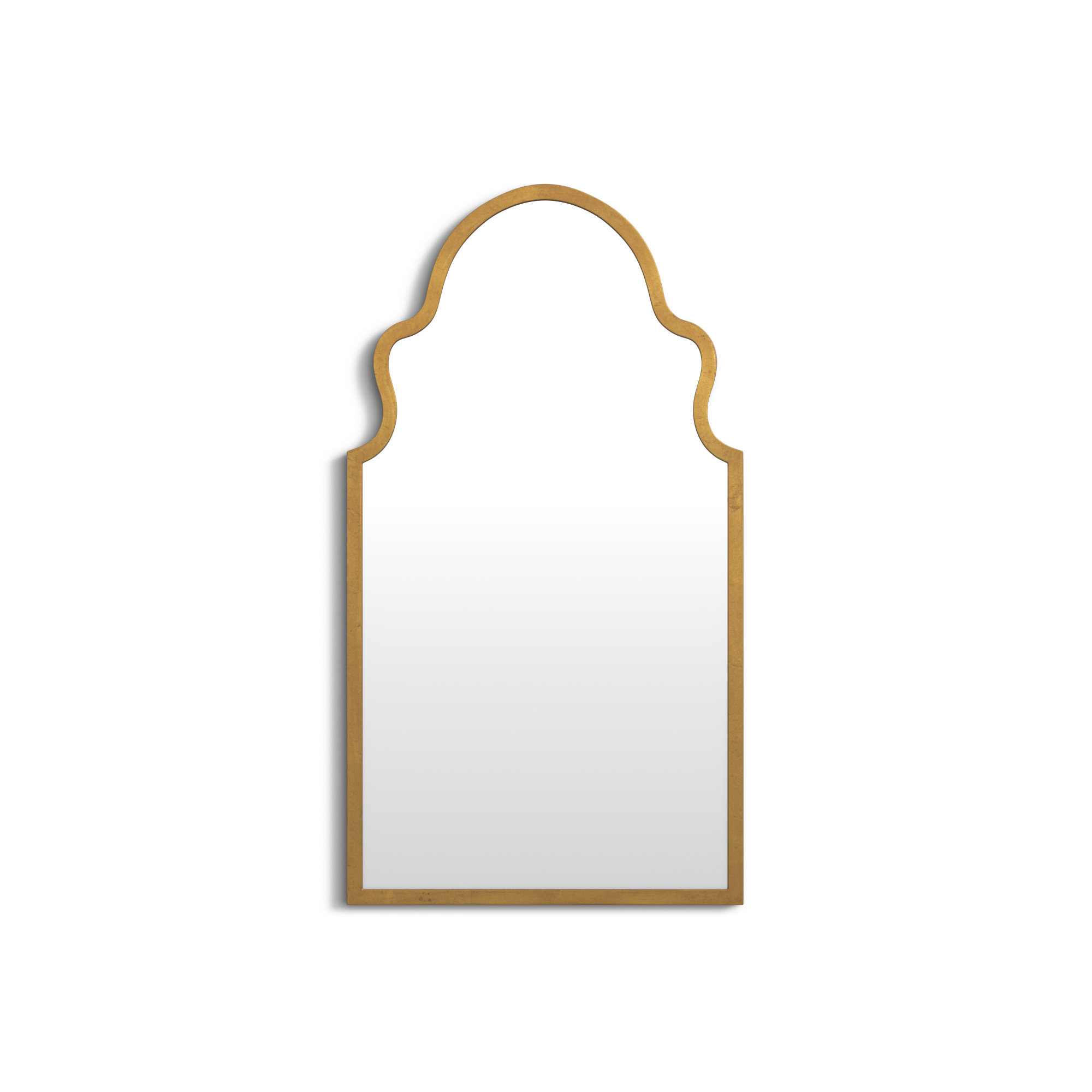 Rosario Metal Arch Mirror, Textured Gold Leaf