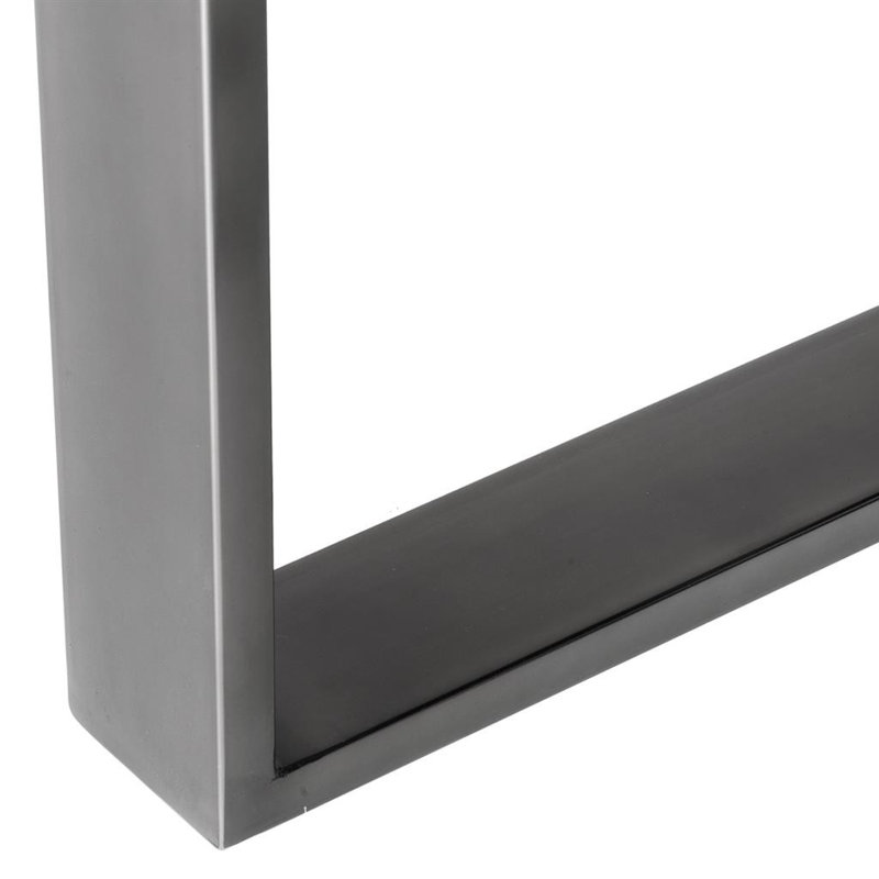 Borghese Solid Oak Dining Table, Charcoal Oak/Black Nickel, 43.3071" W x 98.4252" L