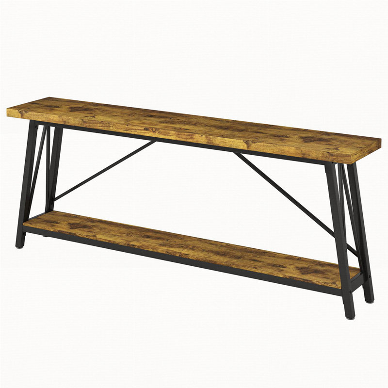 Francessca 70.87'' Console Table, Rustic Brown, Black