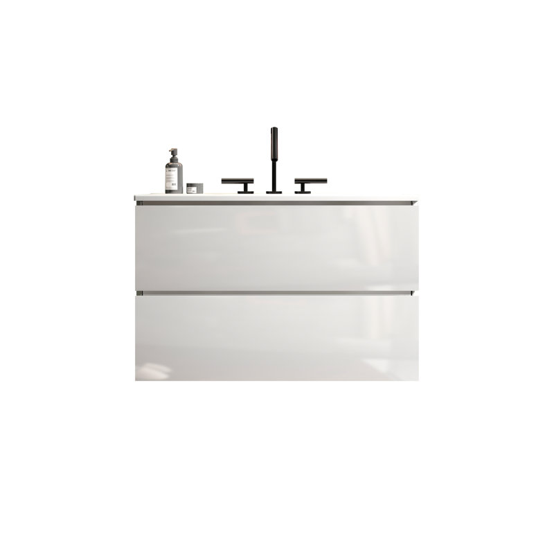 Armoire de salle de bain Modern White, 30", Blanc lustré