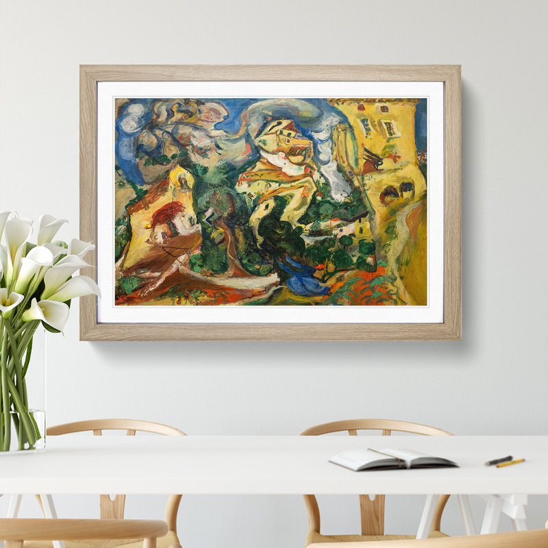 The Village by Chaim Soutine - Picture Frame Painting, Oak Framed, 27cm H x 36cm W x 2cm D