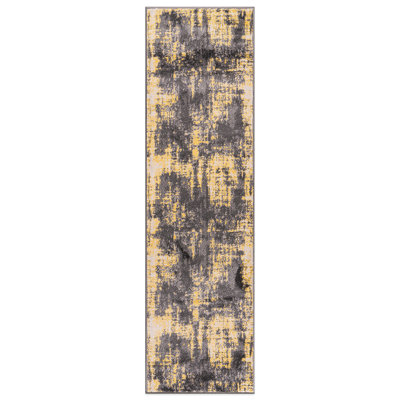 Malica Abstract Yellow/Ivory/Gray Area Rug