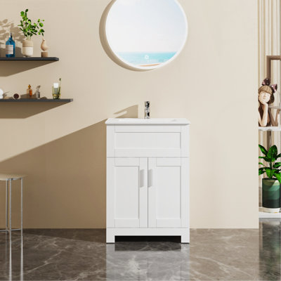 Ensemble de meuble-lavabo pour salle de bain 24 po, blanc