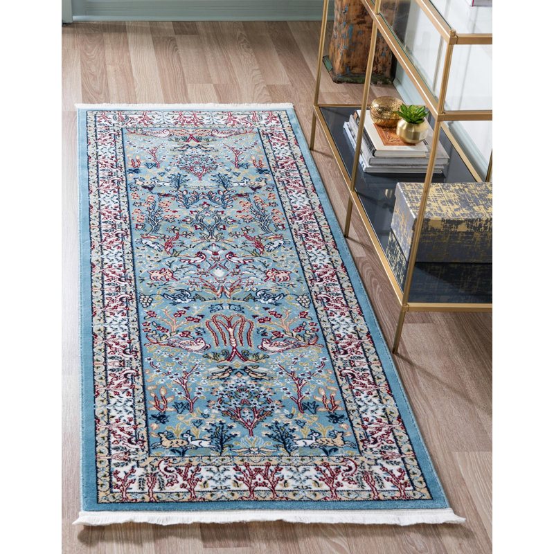 Tapis bleu Jackson Jackson, Tapis de couloir 2 pi 7 po x 11 pi