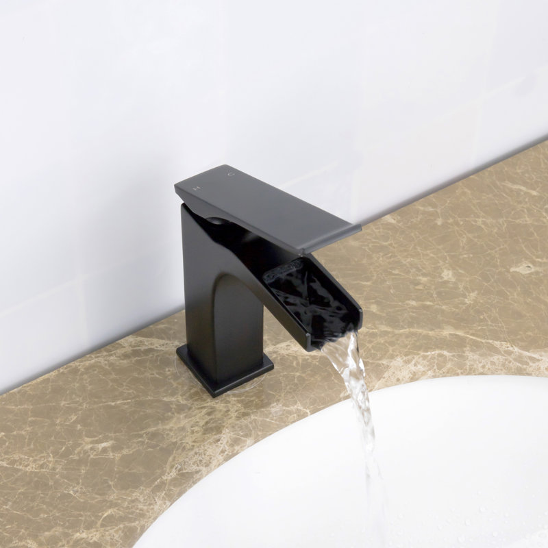 Robinet de salle de bain Ravine Waterfall, Noir mat
