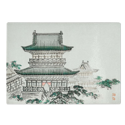 Tempered Glass Pagoda by Kono Bairei Chopping Board
