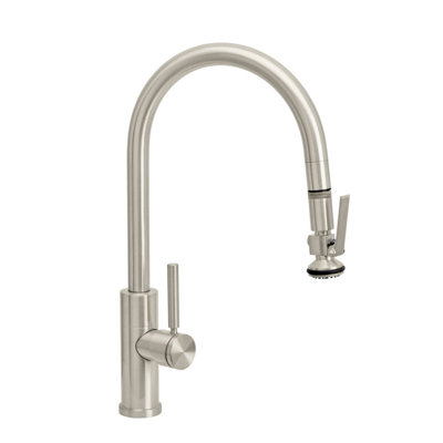 Modern Plp Pulldown Faucet - Lever Sprayer - Angled Spout
