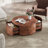 Burl Wood Rotating Coffee Table With 2 Drawers(Only Including Coffee Table)