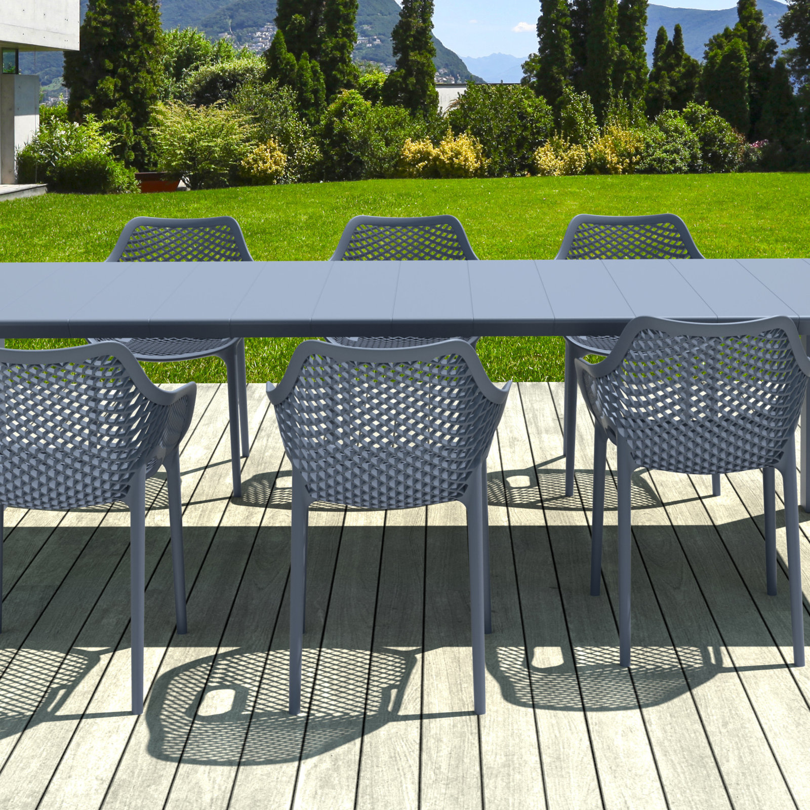 Farrah 39" Patio Dining Set, Dark Gray