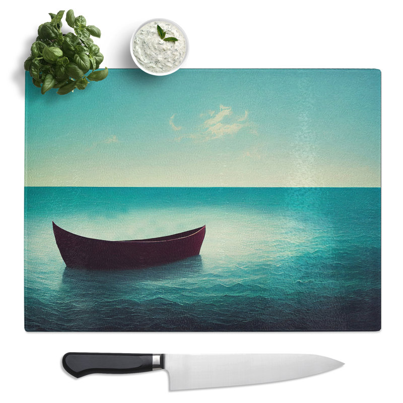 Lone Boat Vol.1  Glass Chopping Board
