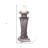 14" Gray Distressed Ornate Ceramic Tabletop Pillar Candle Holder