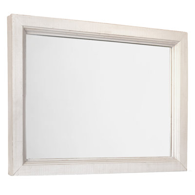 Miroir français Sunset Trading Bois patiné blanc et brun vieilli