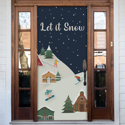 Let it Snow 36" x 80" Christmas Door Banner - Front Door Outdoor Decorations
