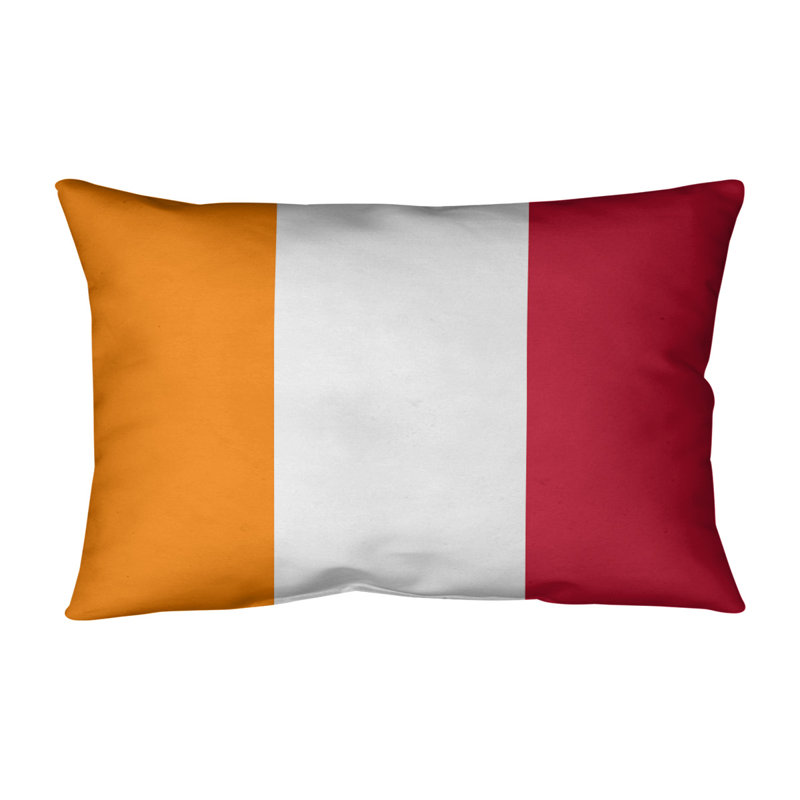  Coussin lombaire intérieur / extérieur Football, Orange / blanc / rouge