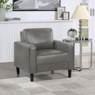 Fauteuil d'appoint gris avec accoudoirs rembourrés