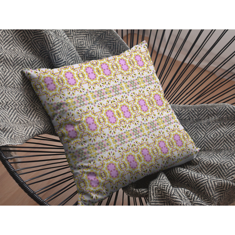 Housse et insert de coussin géométrique Geo, 16 po x 16 po, Jaune