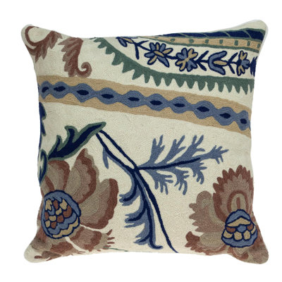 Claughaun Embroidered Cotton Blend Reversible Pillow Cover