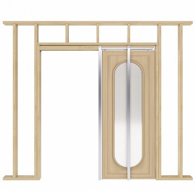 Ensemble de cadre de porte en aluminium avec fermeture à glissière bidirectionnelle pour goujons 2X4 Largeur du panneau de porte de 24 à 36 po (porte non incluse)