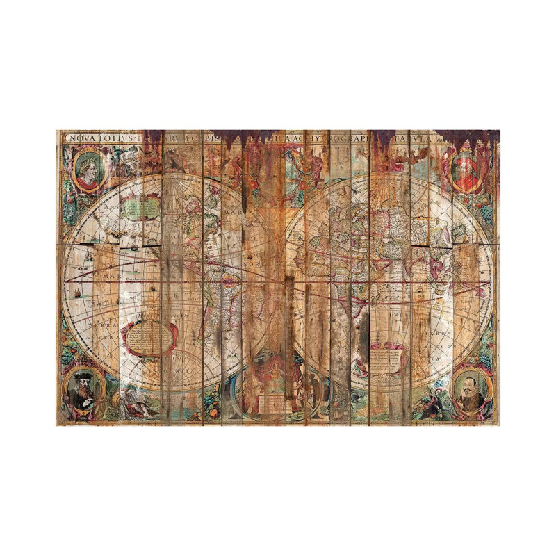 Reclaimed Wood Map by Diego Tirigall - Wrapped Canvas Print, 66.04 cm H x 45.72 cm W x 3.175 cm D