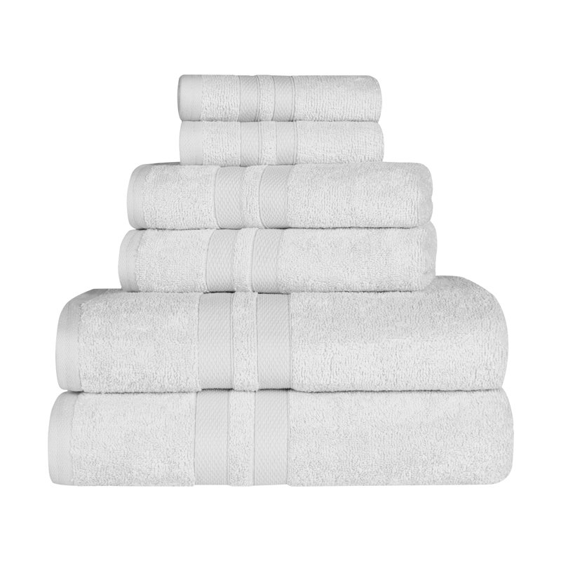 Ensemble de serviettes douces en coton à 100 % de six articles Amoy, Argent