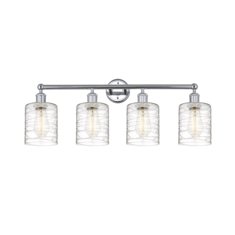 Éclairage pour meuble-lavabo 4 lumières 32 pouces Karon, Déco tourbillon, Chrome poli