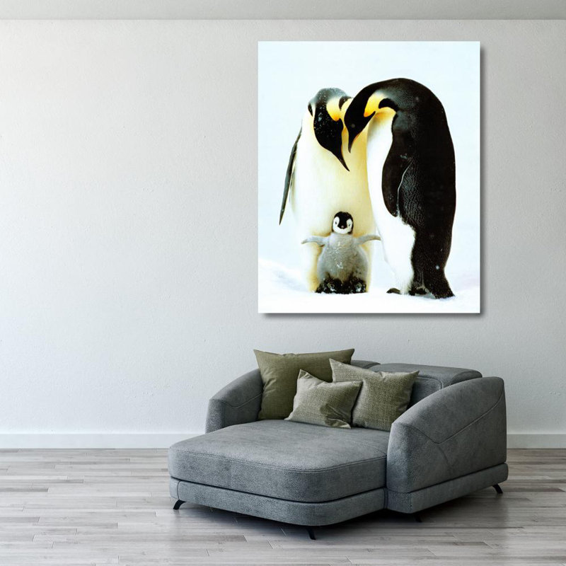 Famille de pingouins, H 34 po x l 28 po