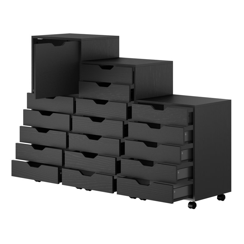 19.21'' Wide 5 -Drawer Mobile File Cabinet