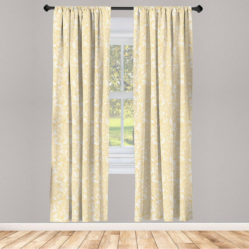 Paisley Semi-Sheer Rod Pocket Curtain Panels, 28" x 84"