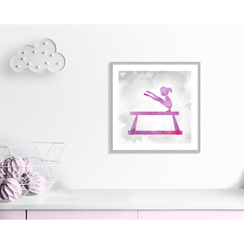 Gymnastique 3, impression sur papier, H 27,5 po x l 27,5 po x P 1,19 po, Encadré de boîte argent
