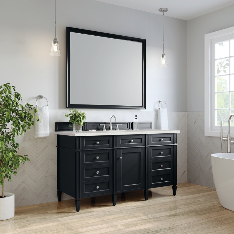 Brittany 60'' W Single Vanity, Lime Delight, Black Onyx, 8" Widespread