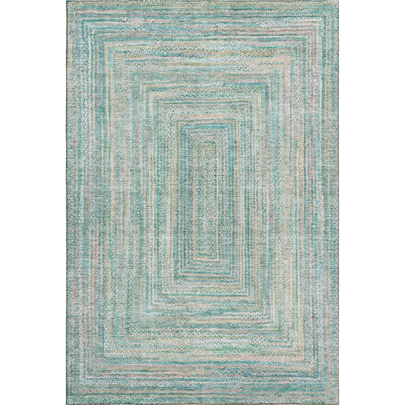 Tapis géométrique de qualité supérieure lavable à la machine AMF1726, Rectangulaire 8 pi x 10 pi