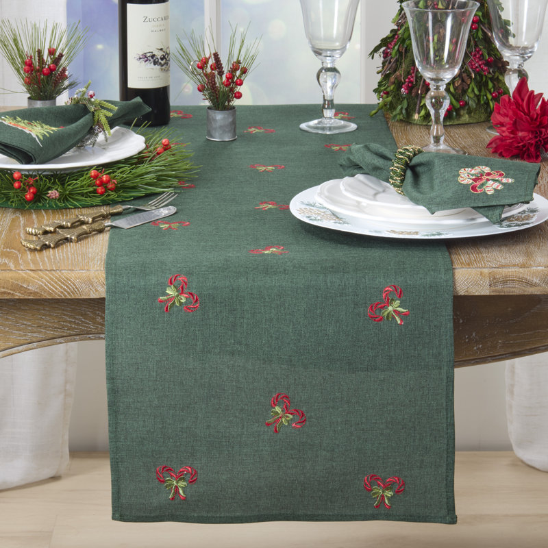 Chemin de table de Noël Candy Cane, Vert