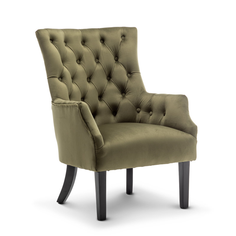 Dority Upholstered Wingback Chair, Sage Green