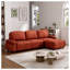 Canapé modulaire modulaire 111 po avec repose-pieds en chenille orange foncé 111 po