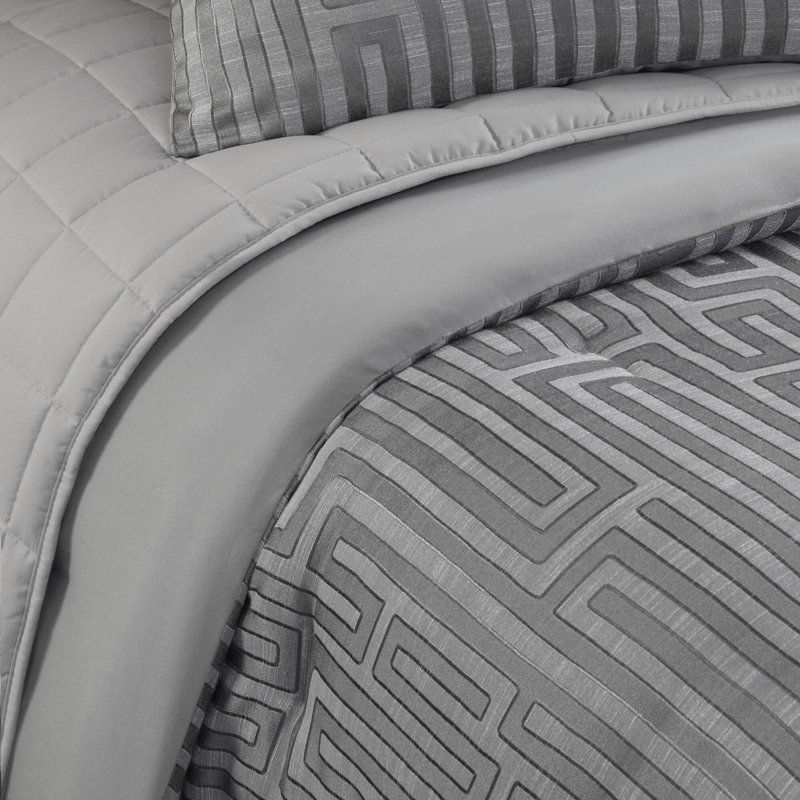 10 PCSoft Bedding Sets, Grey, Queen Comforter + 9 Additional Pieces