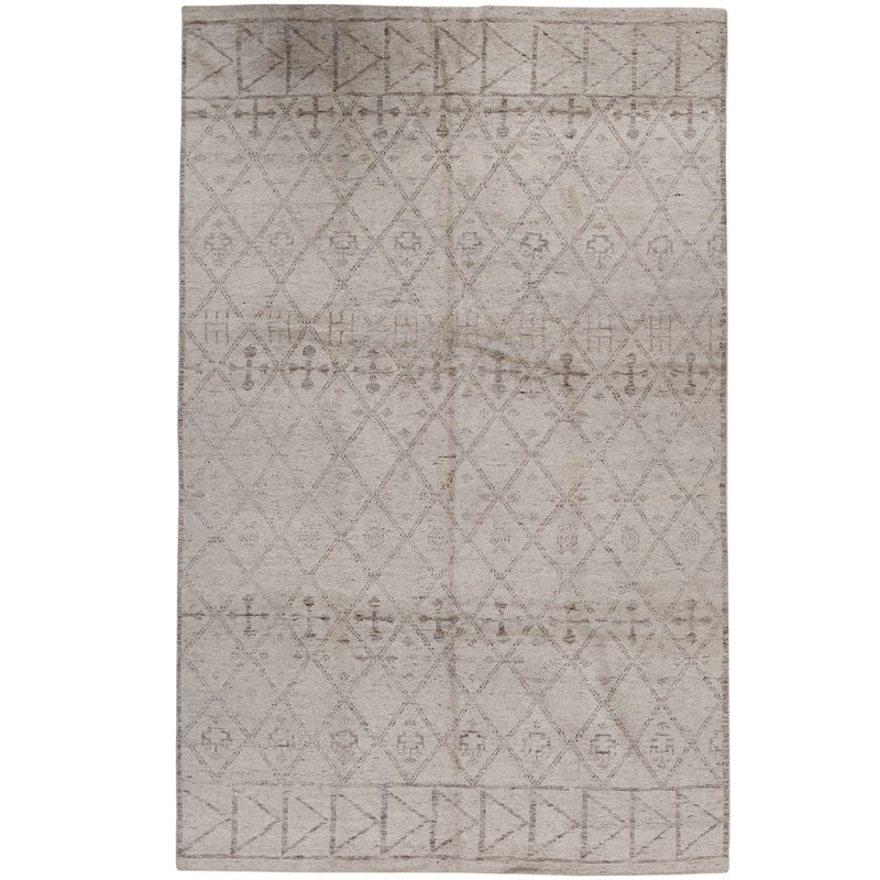 Tapis gris / noir noué à la main de haute qualité