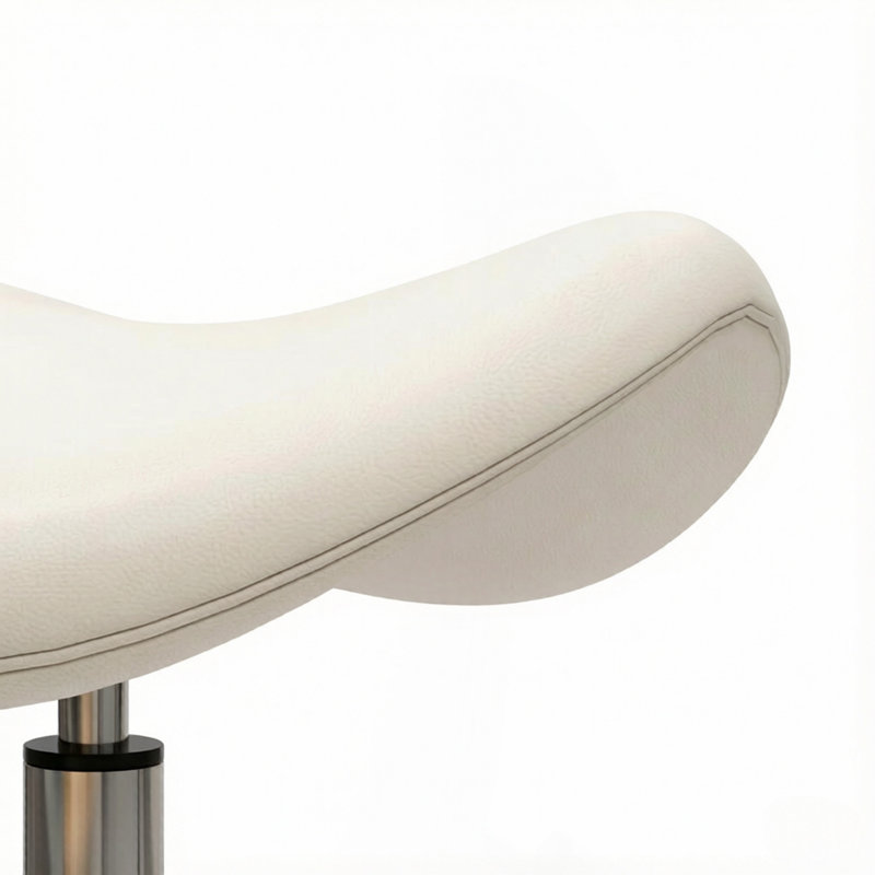 Tabouret de selle réglable en cuir de polyuréthane sur roulettes
