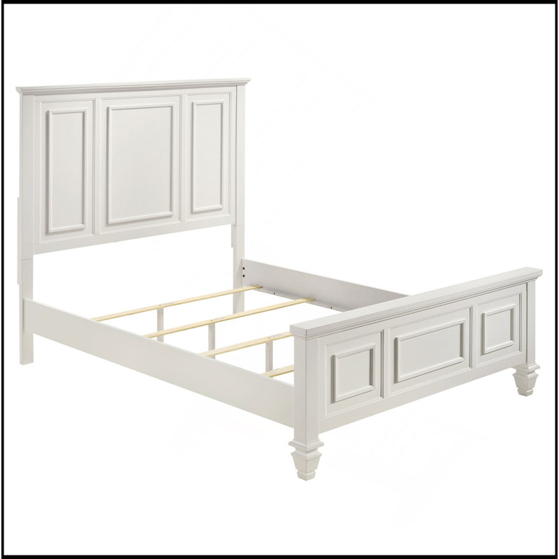 Copper White Wood Queen Panel Bed