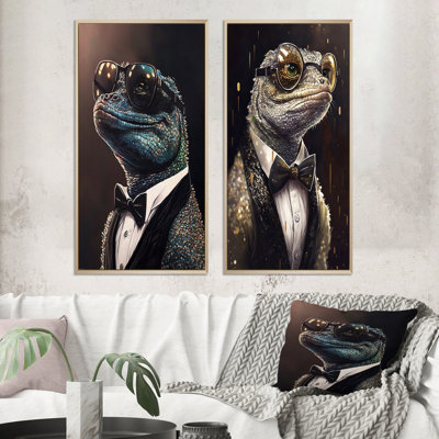 «Disco Style Tuxedo Reptile», 2 pièces sur toile