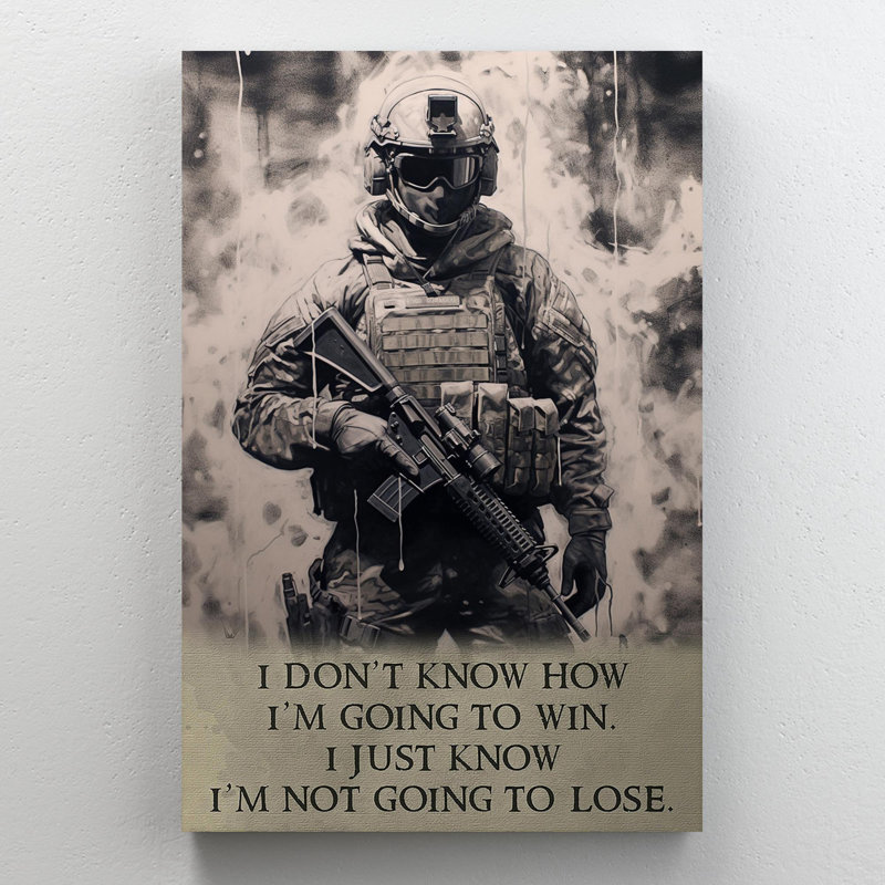 " Im Not Going To Lose ", 36" H x 24" W x 1.25" D