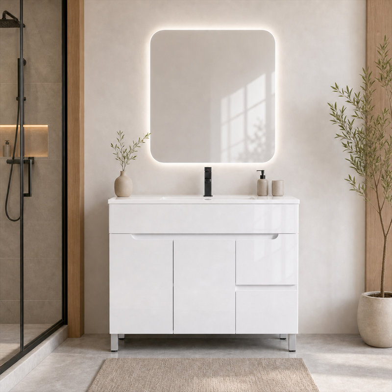 Meuble-lavabo autoportant standard simple Abaokoro