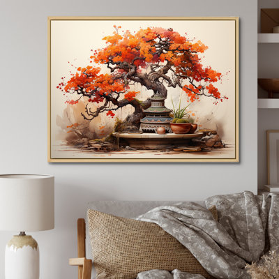 «Autumnal Bonsai Charm I», art mural arbre bonsaï
