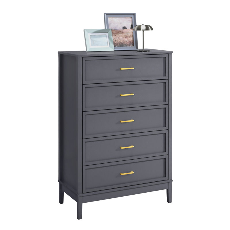 Walter 5 Drawers Dresser for Bedroom, 30.7" W  Modern Chest of Drawers, Wood Drawer Organizer for Clothes, Entryway, Hallway, Nursery or Living Room