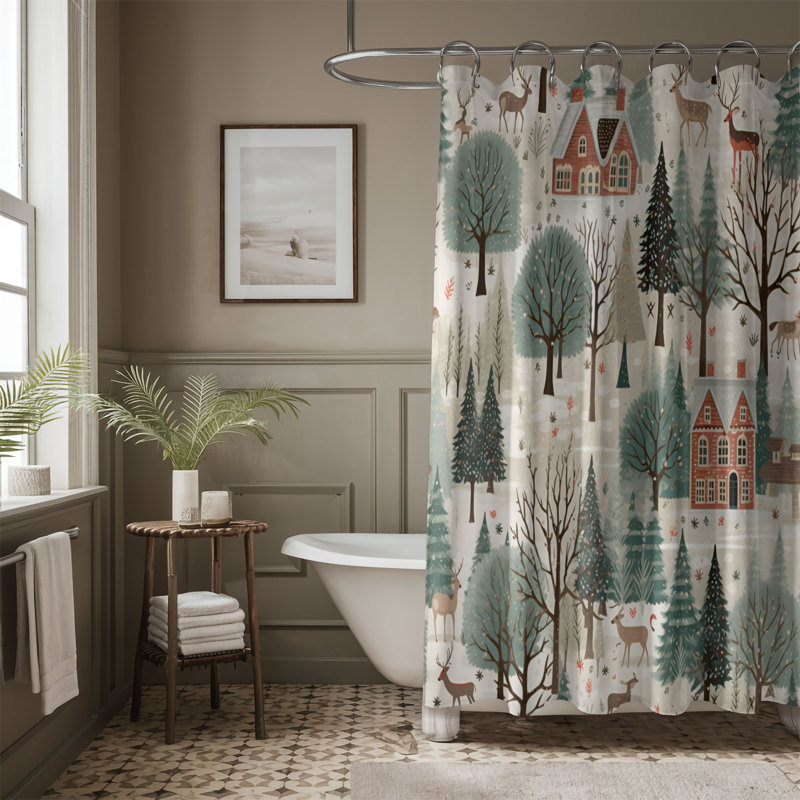 Yule Village - Rideau de douche Premium, H 74 po x l 71 po