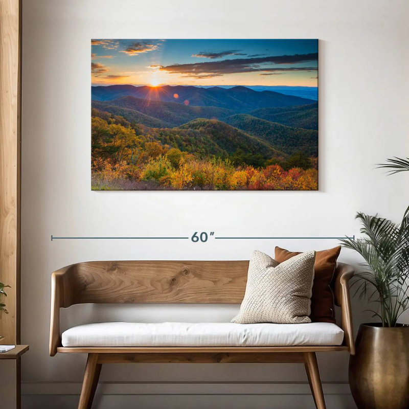 Alvord, coucher de soleil d'automne, Blue Ridge Mountains, H 30 po x l 45 po
