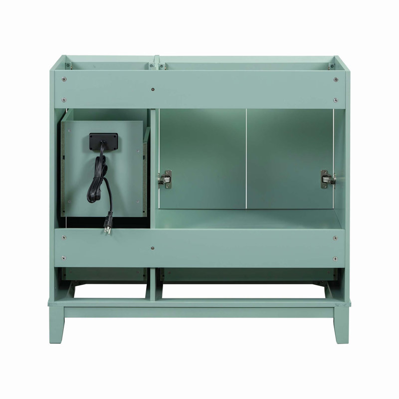 Ensemble de meuble-lavabo simple 35,4 po avec plateau Baresthon, Vert
