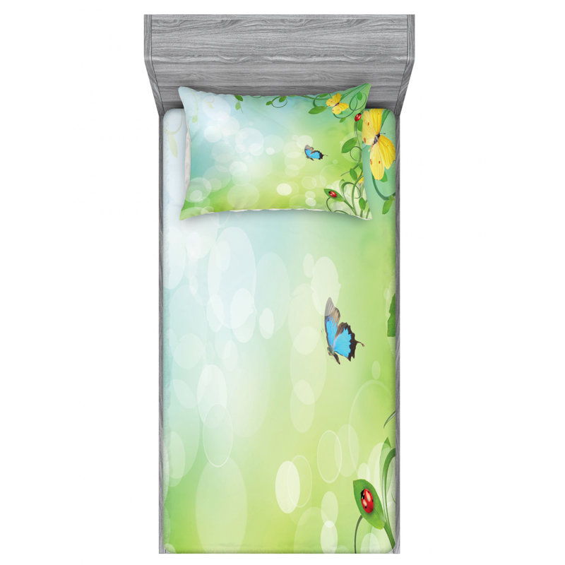 Ladybug Microfiber Sheet Set, Twin XL Sheet Set + Fitted Sheet + 1 Pillowcase