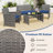 8 Piece Patio Furniture Set Outdoor Wicker Conversation Set w/ Tempered Glass Coffee Table-122751613