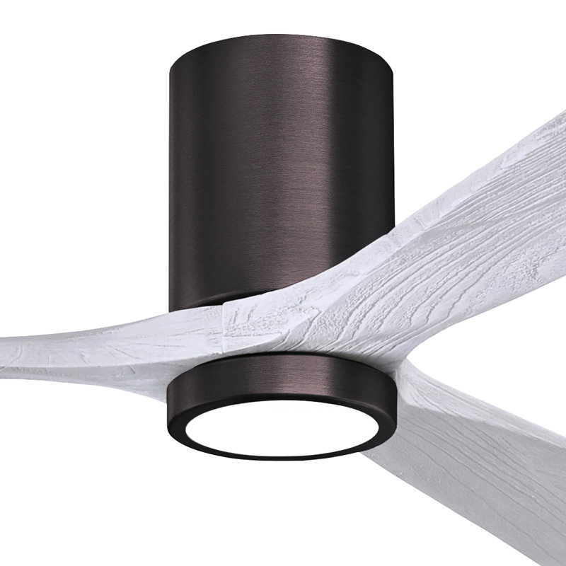 Irene LED Ceiling Fan, Matte White, Brushed Bronze, 52"